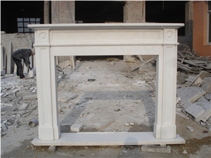 White Marble Fireplace Mantel Surround Handcarved