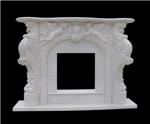 White Marble Fireplace Mantel Surround Hearth