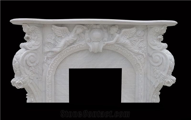 White Marble Fireplace Mantel Surround Hearth