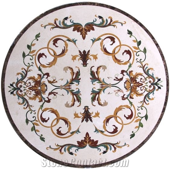 Arabesque Marble Floor Mosaic Waterjet Medallion