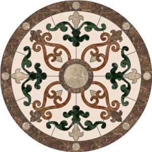 Arabesque Marble Floor Mosaic Waterjet Medallion