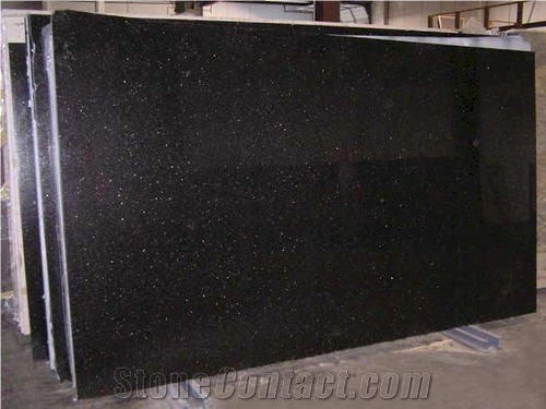 Black Galaxy 2cm Polished Granite Slabs Wall Tiles