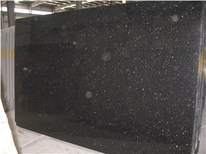 Black Galaxy Granite Slabs Polished Tiles