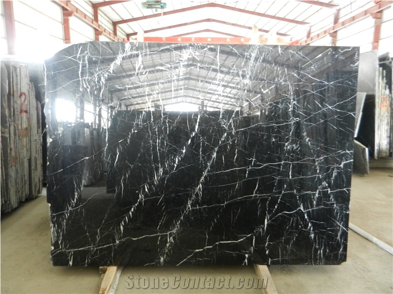 Black Nero Marquina Marble Slabs & Tiles