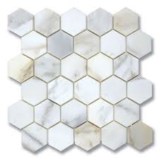 Calacatta Hexagon Bathroom Wall Mosaic