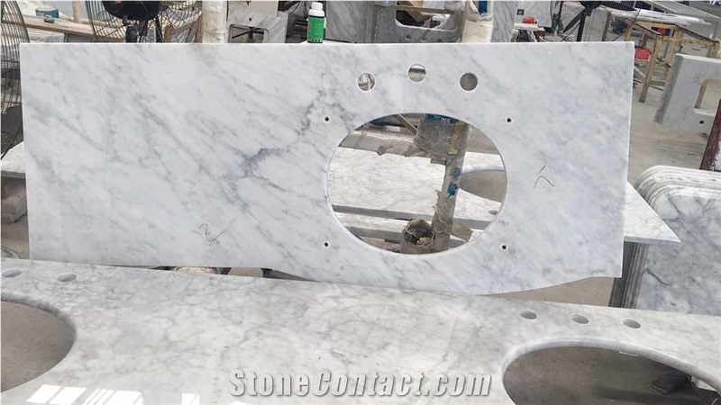 Carrara Marble White Kitchen Countertops