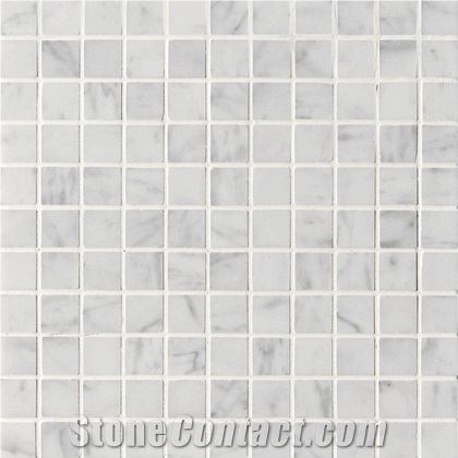 Carrara White Marble Square Mosaic Tiles