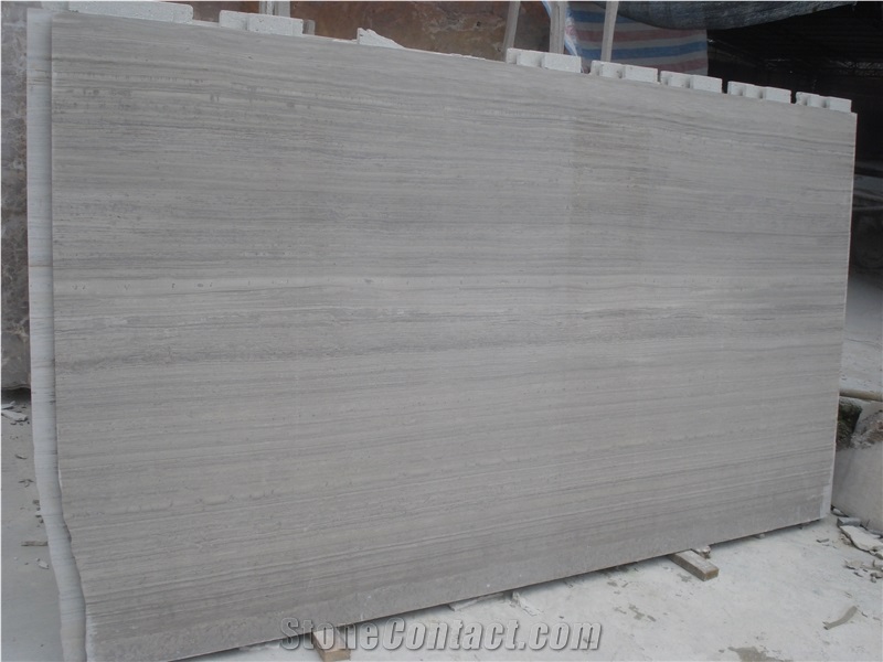 China Grey Wood Marble Slabs Polished Floor Tiles