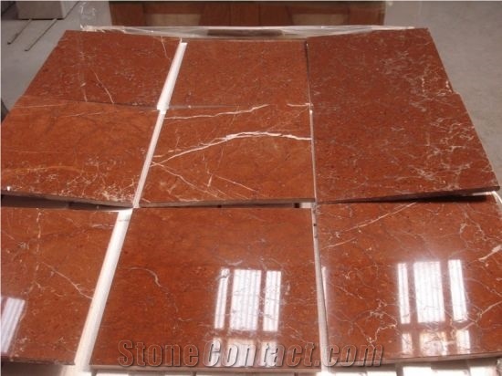 Coral Red Marble Slabs Bathroom Wall Tiles