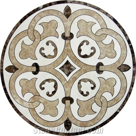 Decorative Waterjet Cut Medallion Carpet