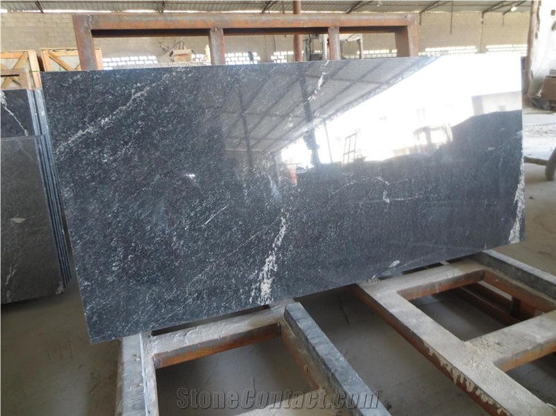 Ebony Black Granite Slabs & Tiles