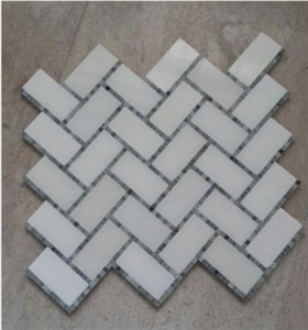 Herringbone Classic Marble Kitchen Floor Mosaic
