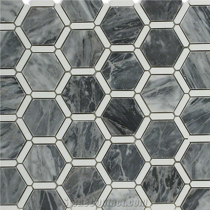 Herringbone Marble Grey Floor Mosaic Wall Mosaic