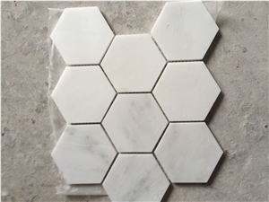 Hexagon Classic Marble Bathroom Wall Mosaic