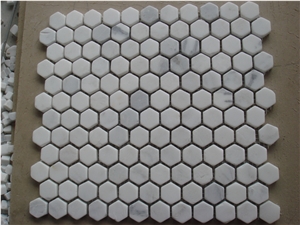 Hexagon Mosaic Oriental White Marble Mosaic