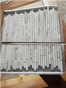 Linear Strips Marble Kitchen Backsplash Mosaic