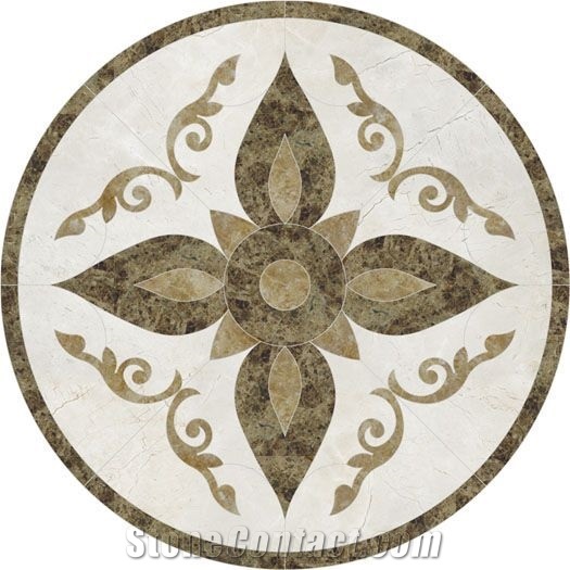 Marble Decorative Waterjet Cut Round Medallions