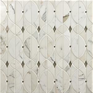 New Design Waterjet Marble Kitchen Floor Mosaic