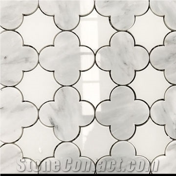 New Design White Marble Bathroom Wall Mosaic