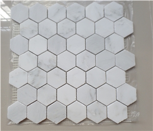 Oriental White Hexagon Marble Mosaic