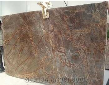 Rain Forest Brown Marble Slabs Polished Wall Tiles