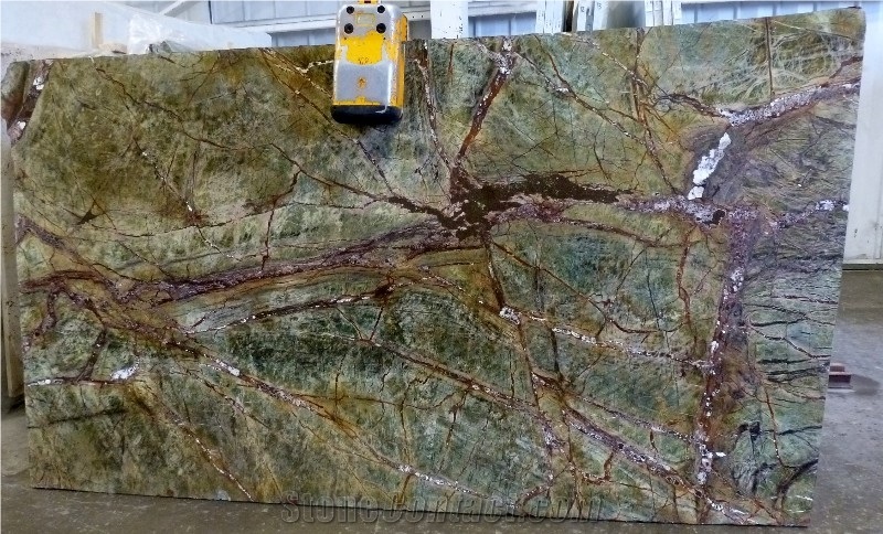 Rain Forest Green Marble Slabs Polished Floor Tile