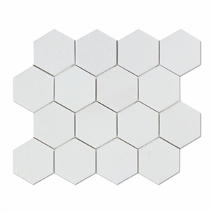 Thassos Hexagon Marble Kitchen Backsplash Mosaic