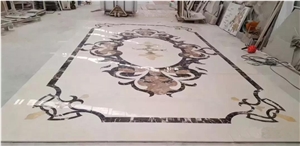 Uae Market Marble Floor Waterjet Carpet Medallions