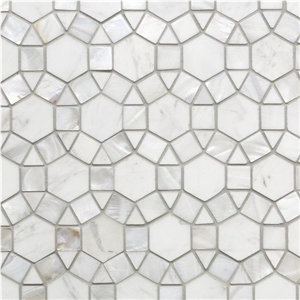 Waterjet Latest Marble Kitchen Wall Pattern Mosaic