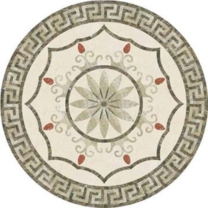 Waterjet Mosaic Marble Round Medallion