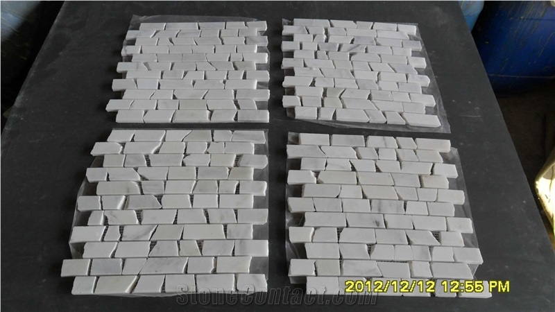 White Marble Brick Bathroom Backsplash Mosaic