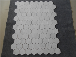 White Marble Hexagon Backsplash Wall Mosaic