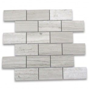 White Wooden Kitchen Backsplash Mosaic Tile