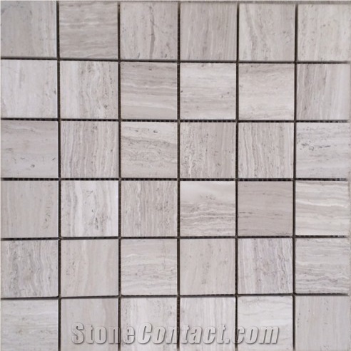 White Wooden Marble Square Classic Floor Mosaic