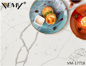 Vm-17718 Vemy Quartz Marble Looks New Design Countertops