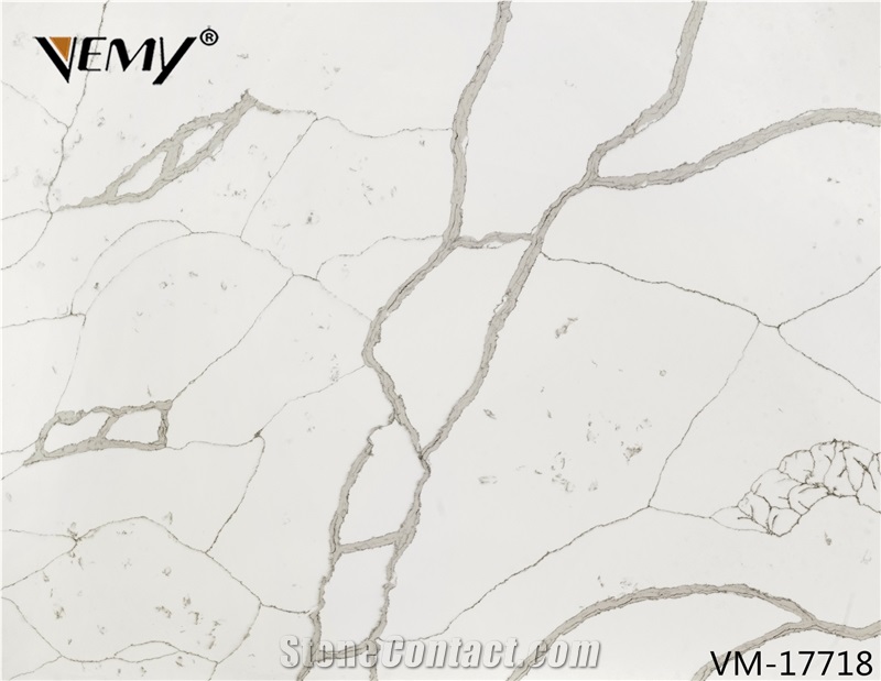 Vm-17718 Vemy Quartz Marble Looks New Design Countertops