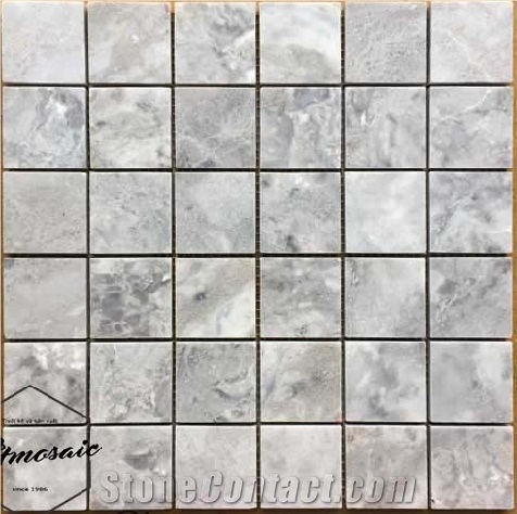 48x48 Light Grey Natural Stone Mosaic