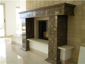 Vermion Grey Marble Fireplace Mantel