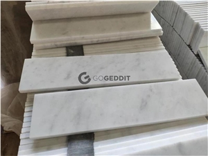 4x12 Polished Carrara White Marble Subway Tile