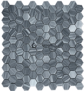 Bardiglio Gray Honed 1" Hexagon Marble Mosaic Tile