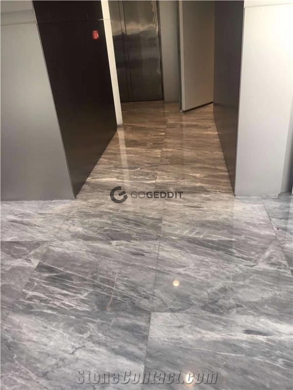 Bardiglio Gray Marble Floor Tile