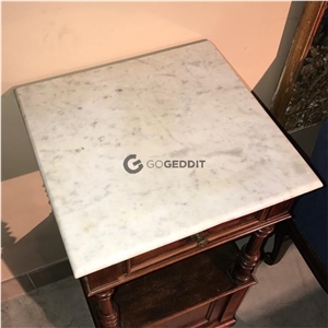 Bianco Carrara White Square Marble Table Top