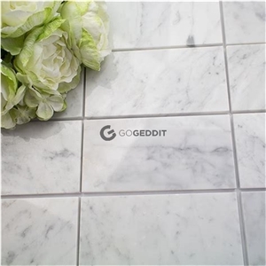 Carrara Bianco Marble Subway Tile Polished 3x6"