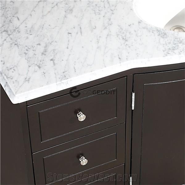 Carrara White Custom Marble Bathroom Countertop