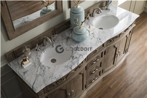 Carrara White Custom Marble Bathroom Vanity Top