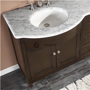 Carrara White Custom Marble Bathroom Vanity Top
