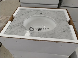 Carrara White Marble Bath Top