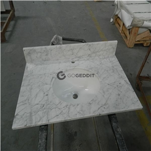 Carrara White Marble Bathroom Vanity Top