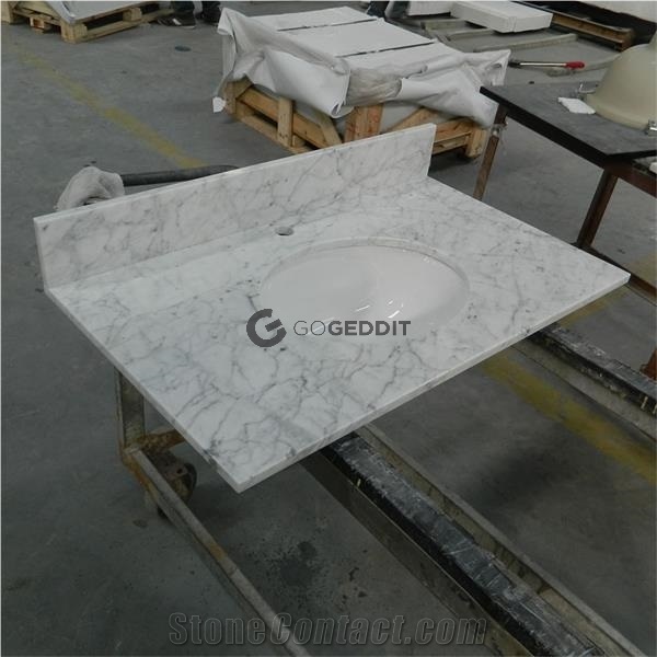 Carrara White Marble Bathroom Vanity Top