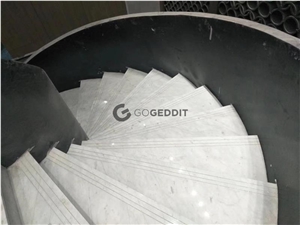 Carrara White Marble Spiral Staircase